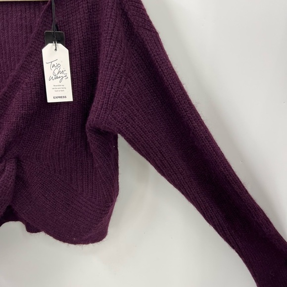 Express two chic ways wool blend cropped sweater S - Picture 4 of 14